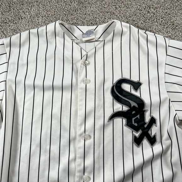 Vintage‎ White Sox Jersey Majestic Mens Large Pinstripe Stitched Blank USA Made - Picture 2 of 16
